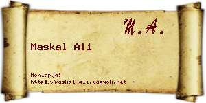 Maskal Ali névjegykártya